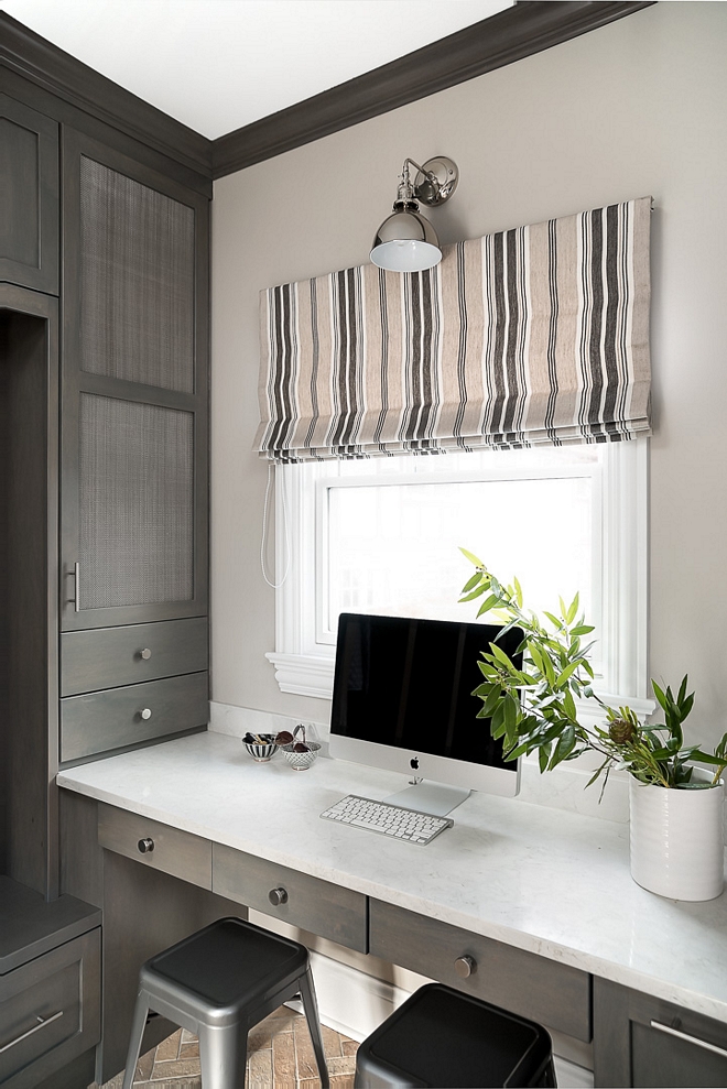 Mudroom Desk It seems we have a lot of projects, especially on new builds, where the homeowner wants to merge an office space with a mudroom #mudroomdesk