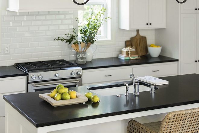 Honed Black Granite Kitchen Countertop is Honed Opalescence Granite Kitchen Honed Black Granite Countertop #HonedBlackGranite #kitchen #Countertop