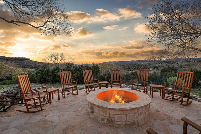 Firepit with rocking chairs