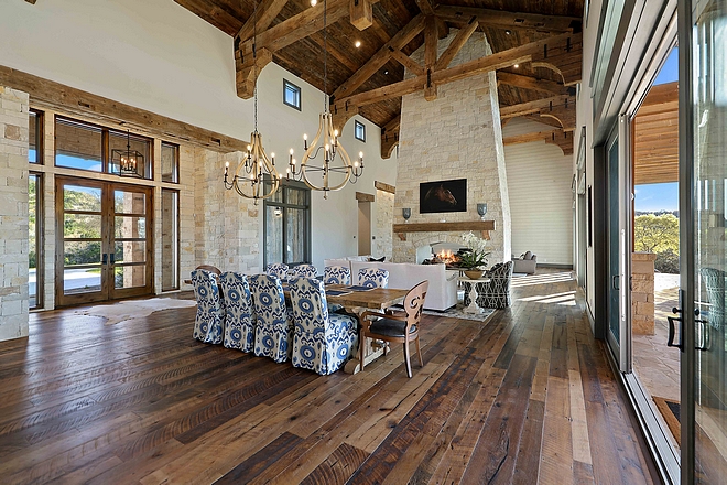 Dining room between front door and patio door