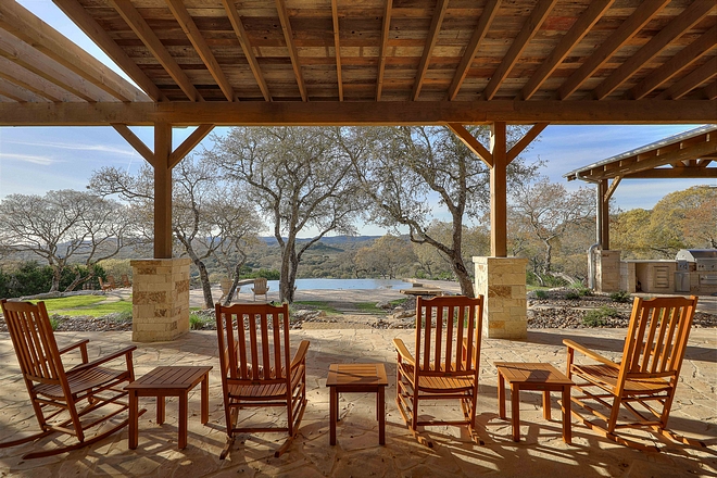 Farmhouse Back Porch with rocking chairs Farmhouse Back Porch #FarmhousePorch