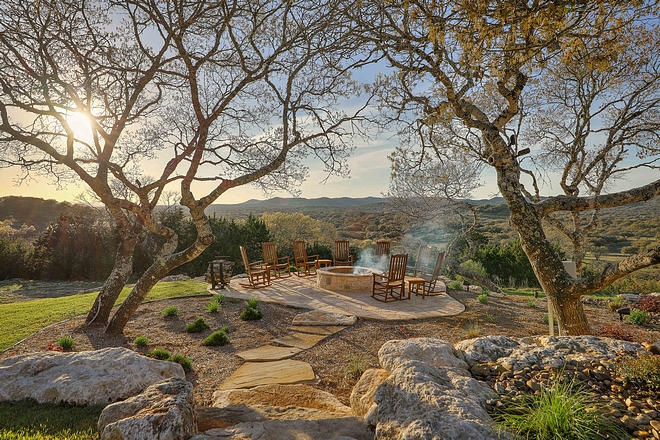 Firepit with stone patio