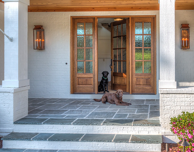 Mahogany Front Door The front door is Mahogany, stained in Minwax Provincial Mahogany Front Door Ideas Mahogany Front Door Stain Color Mahogany Front Door #Mahogany #FrontDoor #MinwaxProvincial