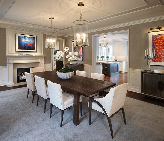 Dining Room This dining room is elegant and it feels connected to the kitchen area