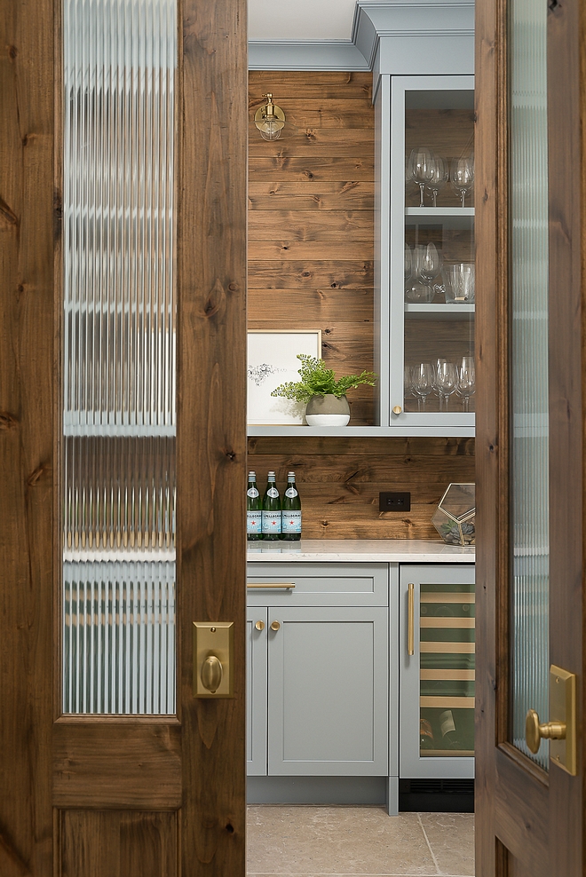 Pantry Doors The pantry doors feature fluted glass and brass knobs Pantry Doors Pantry Door Ideas #PantryDoors #pantry #PantryDoor