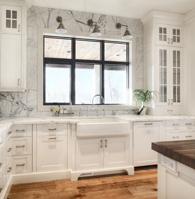 White Dove by Benjamin Moore with white marble Kitchen White Dove by Benjamin Moore with white marble #WhiteDovebyBenjaminMoore #whitemarble