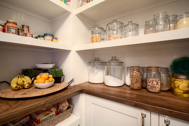 Pantry countertop Countertop is Birch butcher's block #pantrycountertop