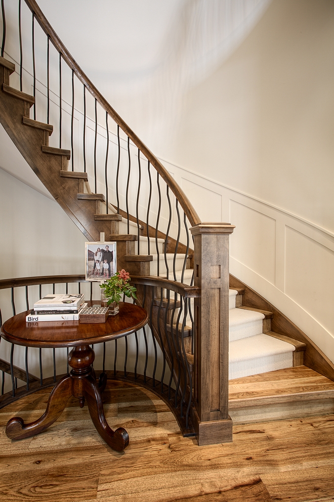Staircase railing Railing is alder shaker post with oil rubbed bronze spindles #staircase #railing
