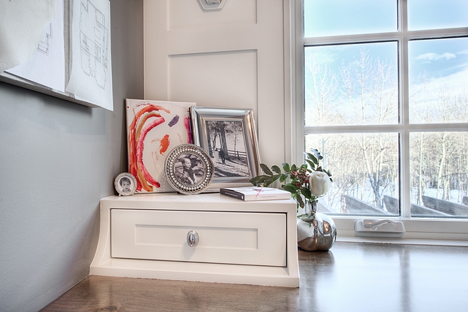 Custom drawer on desk - beautiful custom touch