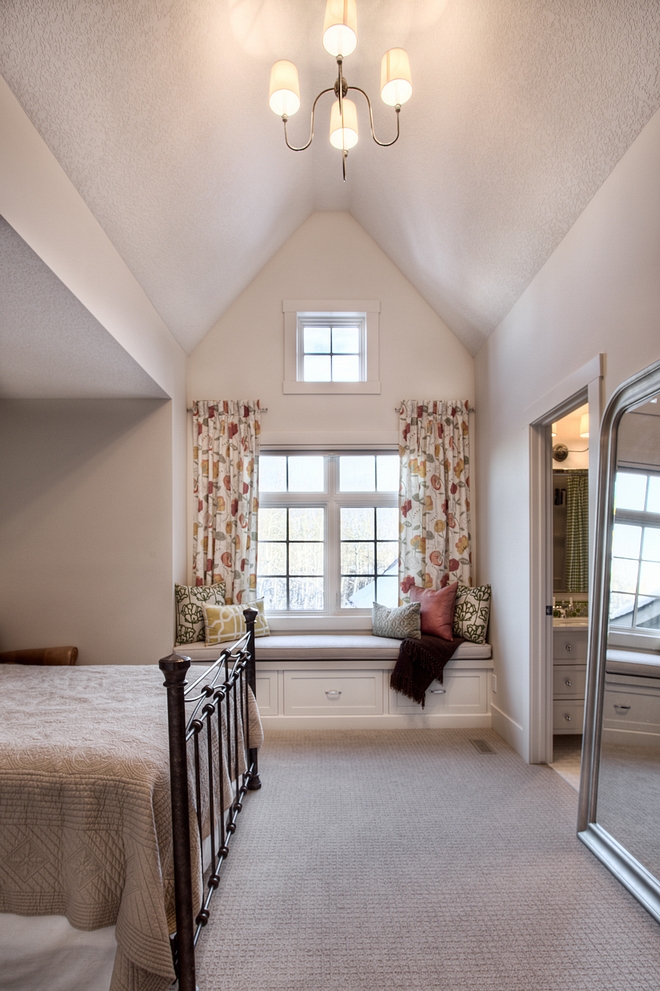 Kids Bedroom Vaulted ceiling window seat