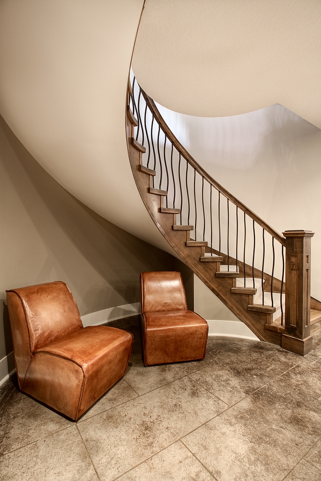 Basement flooring is etched and acid stained concrete heated