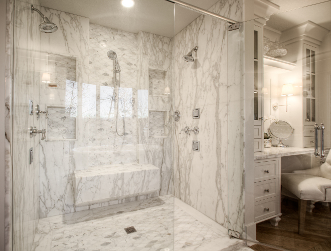 Slab Shower Marble Slab Shower Large White Marble Shower with bench White Marble Slab Shower Marble Slab Shower #Showerbench #SlabShower #MarbleSlabShower #MarbleShower