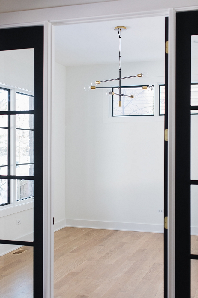 Modern Farmhouse Home Office with Black Steel and Glass Doors and Black Steel Windows Home Office #homeoffice #BlackSteeldoors #GlassDoors #BlackSteelWindows #BlackWindows