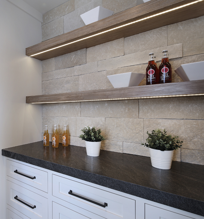 Kitchen Shelf lighting Kitchen Shelf LED strip cabinet lighting Under cabinet LED strip cabinet lighting ideas Oak shelves with LED strip cabinet lighting #kitchenshelves #LEDstriplightin #undercabinetlighting