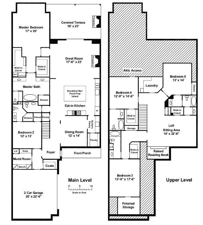 Small Lot Home Floor Plan Small Lot Floor Plan Floor plan featuring main level and upper level 4,462 Square Feet 5 Bedroom 5 and 1/2 Bath home