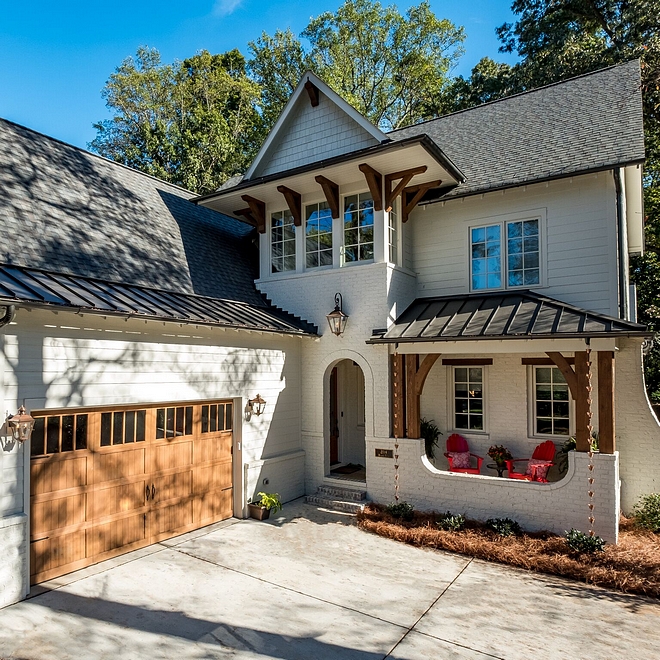 Benjamin Moore Olympic Mountain Brick Exterior paint color Benjamin Moore Olympic Mountain Brick Siding Brick front with side wing walls in Benjamin Moore Olympic Mountain Benjamin Moore Olympic Mountain #BenjaminMooreOlympicMountain #brick #brickexterior #brickpaintcolor #whitebrick #bricksiding #paintedbrick #paintcolor