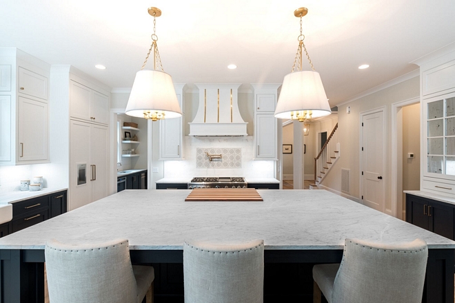 Kitchen Island The oversized island truly makes a statement and allows for plenty of room for cooking and entertaining #kitchenisland #kitchen #island