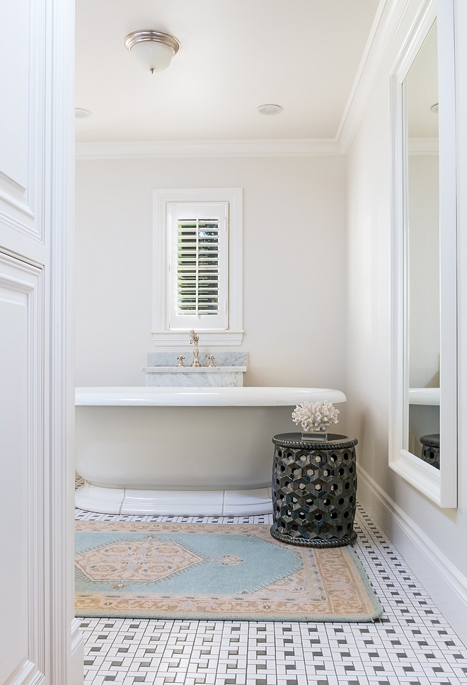 Bathroom Basketweave floor tile Traditional Bathroom with basketweave tile #bathroom #traditionalbathroom #tile #basketweave