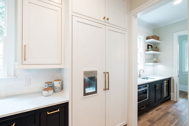 Paneled Refrigerator We wanted the refrigerator to be as seamless as possible to blend with the rest of the kitchen and not stand out, so we went the extra mile and got the panel ready version and had custom cabinet panels added to the front