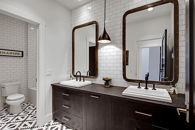 Bathroom Flooring 8" X 8" Handmade Cement Tile in Black/White #BathroomFlooring