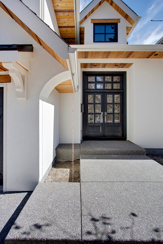 Black Door Modern Farmhouse Black Door Black front Door Modern Farmhouse Black Door Front door is custom, stained black on the exterior and lacquered to match the trim on the interior Black Door Modern Farmhouse Black Door #BlackDoor #ModernFarmhouse #BlackFrontDoor