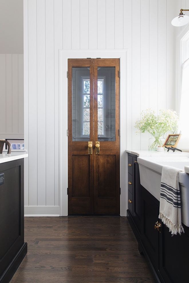 Pantry Door Kitchen pantry door Pantry door ideas pantry features vintage-looking double doors with antique hardware #pantry #pantrydoor #pantrydoors