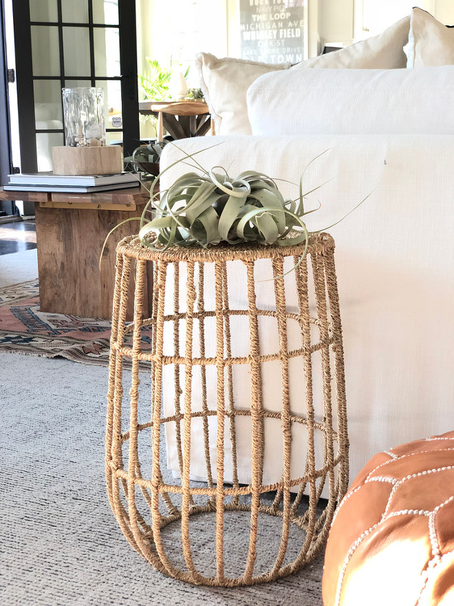 Rope Side Table Jute Basket Side Table Rope wrapped side table rope table sources on Home Bunch Rope accent table #ropesidetable #ropeaccenttable