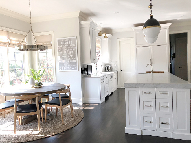 The kitchen island features faux drawers are on this side, which really are just 2 cabinet doors #kitchencabinet #cabinetfauxdrawer