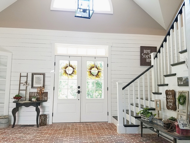 Brick Flooring Brick Floor Having lived in Louisiana for a few years, I loved the classic, nostalgic feel of a brick floor and wanted to bring it home. It’s the very first thing people see when entering, and it’s always a wow reaction Brick is so classic, and adds so much more than texture to any space #BrickFlooring #BrickFloor