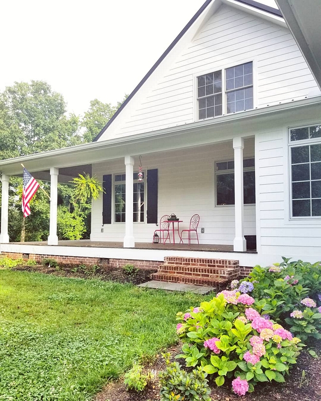 Brick Exterior Porch Brick I wanted an established look when it came to the foundation, so we skirted the entire home with General Shale’s “Old Louisville Tudor” brick - The brick imperfections and contrast in color, make it appear as if it were an old home place #brick #porchbricj #bricksteps