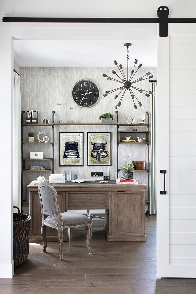 Shiplap Barn Door White Shiplap Barn Door with Black Barn Door Hardware Timeless look Shiplap Barn Door Shiplap Barn Door Ideas #ShiplapBarnDoor #Shiplap #BarnDoor