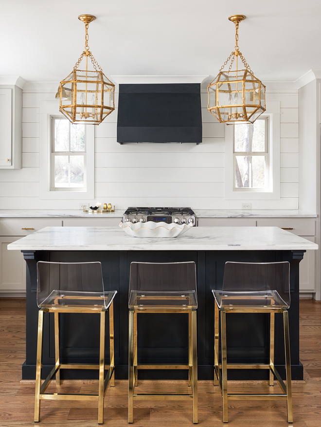 Blue Black by Farrow and Ball Dark island paint color Blue Black by Farrow and Ball Kitchen island an hood paint color Blue Black by Farrow and Ball #BlueBlackbyFarrowandBall