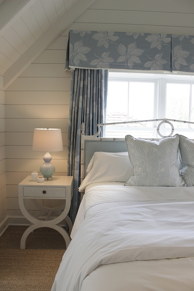 White and soft blue coastal bedroom color scheme