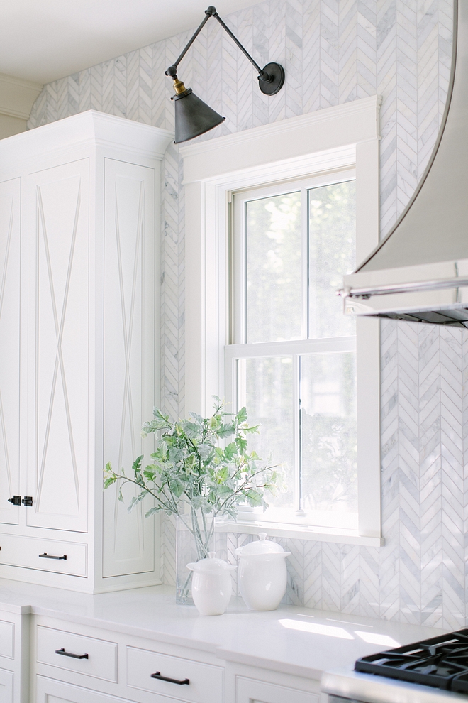 Kitchen backsplash to ceiling White Marble Chevron Pattern Tile Backplash Kitchen backsplash to ceiling White Marble Chevron Pattern Tile #Kitchenbacksplash #backsplashtoceiling #WhiteMarbletile #ChevronPatternTile