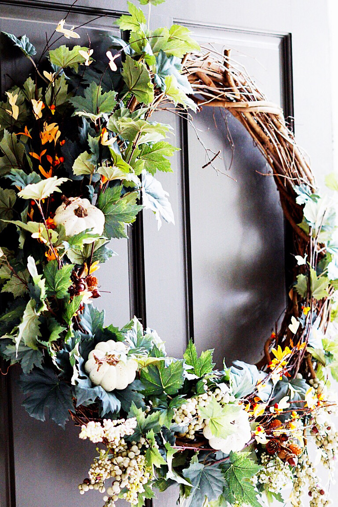 Fall Wreath with mini pumpkins