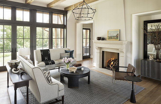 Limestone Fireplace Living room with Limestone Fireplace from Fracois and co Limestone Fireplace #LimestoneFireplace