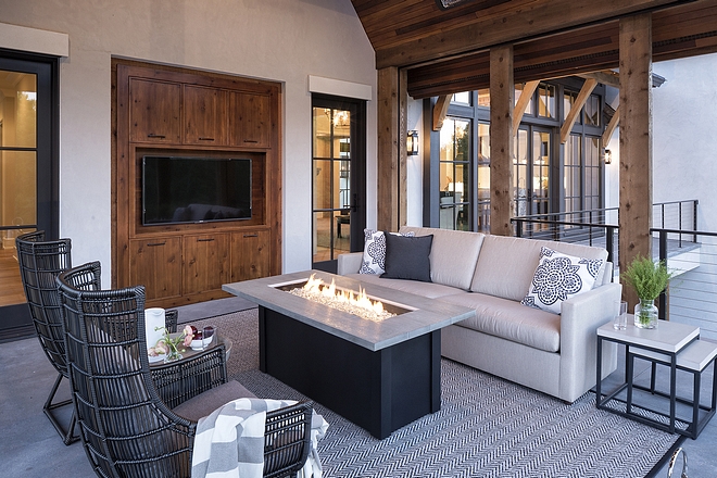 Outdoor built-in for tv in screened porch