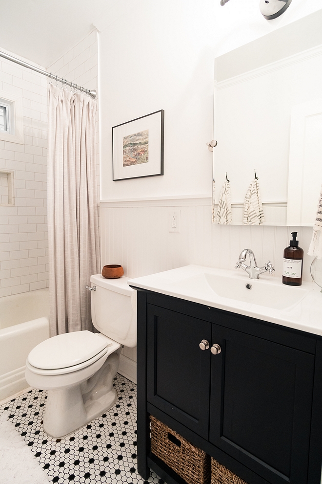 Bathroom renovation We moved the vanity to the other side of the bathroom, and it feels twice as big Small bathroom renovation #bathroomrenovation #smallbathroomrenovation #smallbathroom