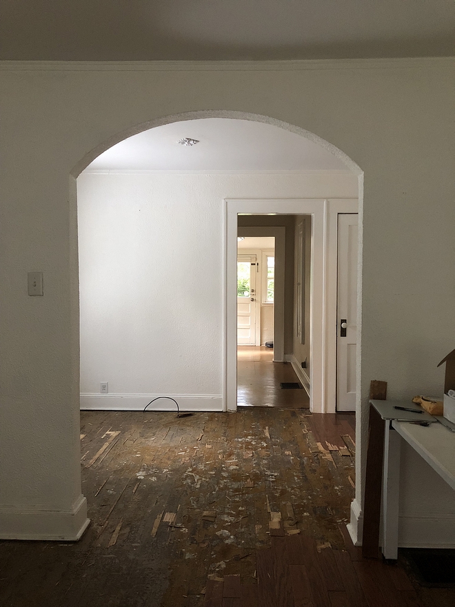 Renovation The original pine flooring ran through both bedrooms and under a newer laminate flooring that was in the dining room and living room. We pulled the laminate floors up hoping to find some beautiful, intact pine flooring