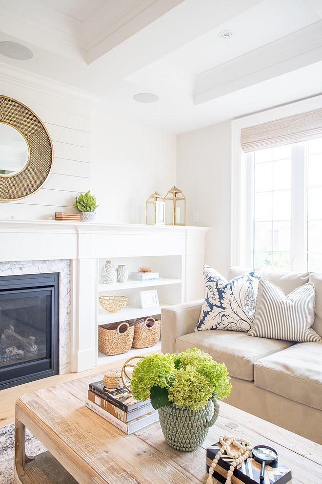 Bleached Wood Coffee Table Neutral living room with Bleached Wood Coffee Table seagrass baskets Bleached Wood Coffee Table Bleached Wood Coffee Table #BleachedWood #CoffeeTable