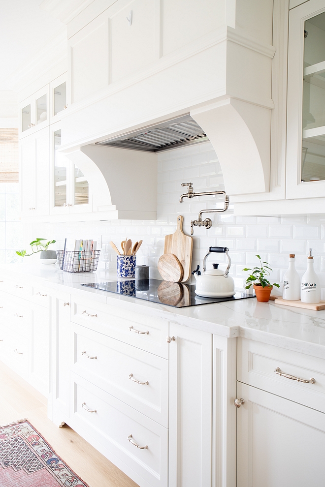 Kitchne Backsplash I opted for a very classic white bevelled 3 x 6 subway tile I didn’t want anything too busy or trendy I love how the backsplash compliments the quartz counters without competing with them #kitchenbacksplash #kitchen #backsplash