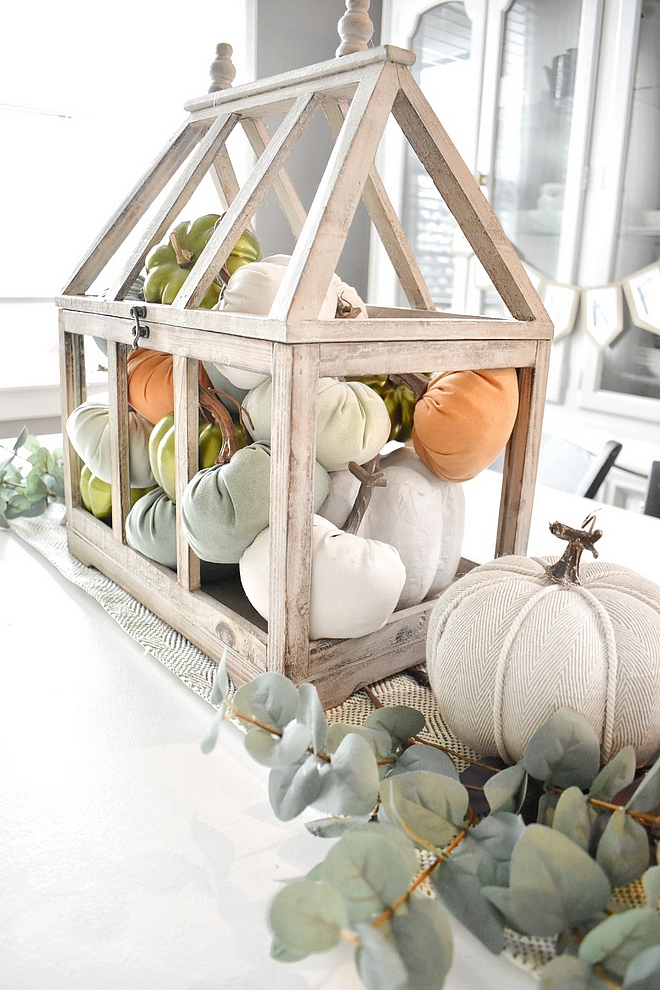 Fall centerpiece Budget Fall Decor Ideas All of the pumpkins above are from the Target Dollar Spot or the Dollar Tree- ranging from $1-$3 a piece #falldecor #fall #fallcenterpiece #budget