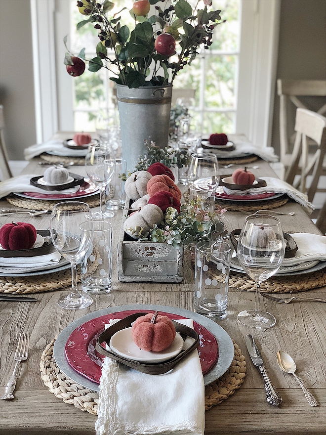 Felt Pumpkins centerpiece