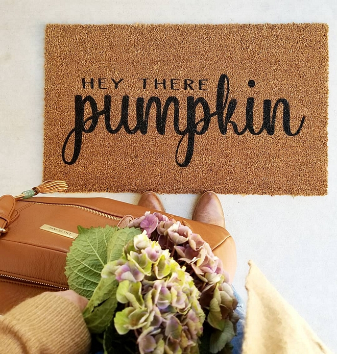 Fall doormat Hey there pumpkin