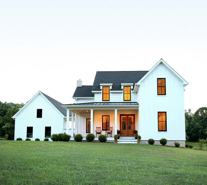 Board and Batten White Modern Farmhouse Board and Batten White Modern Farmhouse exterior Board and Batten White Modern Farmhouse with black windows #BoardandBattenmodernfarmhouse #WhiteModernFarmhouse #ModernFarmhouse