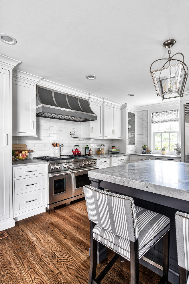 One of my favorite part of this kitchen is the exotic marble with double thickness countertop Counters are a marble, honed Alpi Apuane #marble #honedmarble #AlpiApuane #AlpiApuanemarble