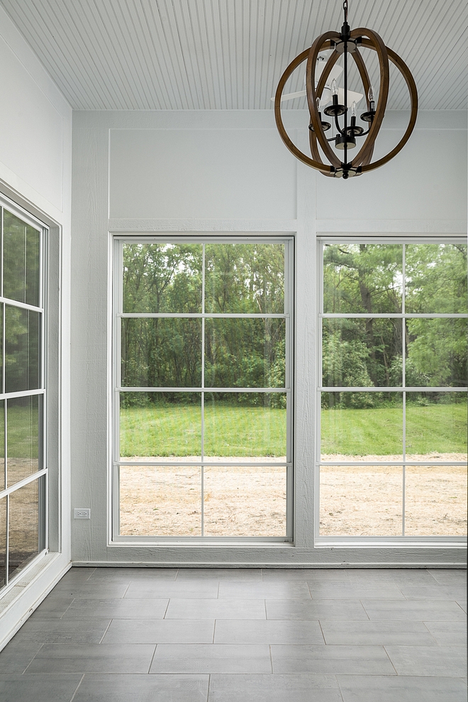 Sunroom with 12x24 concrete floor tile