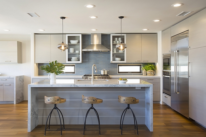 Modern kitchens The kitchen has a sleek and modern feel without being cold Cabinetry is custom quarter sawn white oak with custom stain Modern kitchens #Modernkitchens