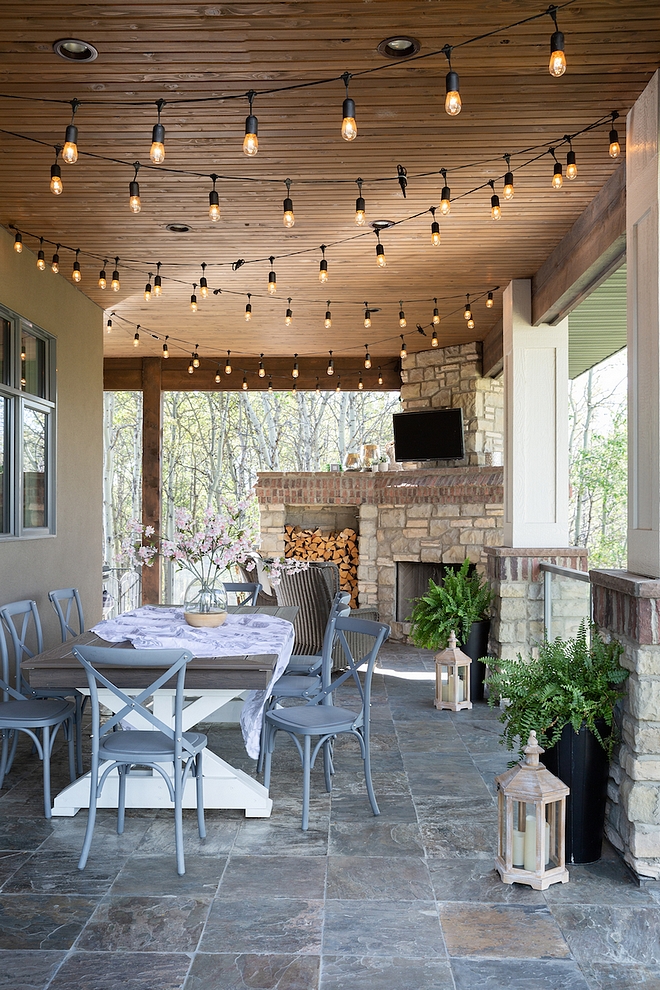 DIY Outdoor Dining Table I designed and drafted our outdoor dining table, which was then custom built by my father-in-law – it has a composite decking top, which is incredibly durable for our harsh winters #DIYOutdoorDiningTable #DIYDiningTable