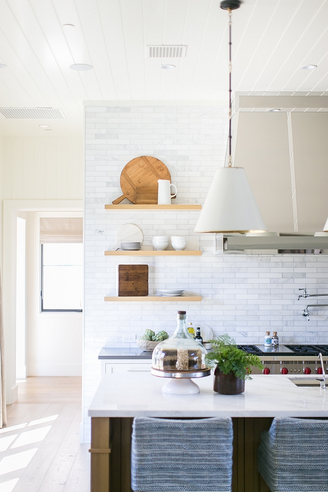 Kitchen Floating shelves Open shelving hold all our everyday dishes Kitchen shelves Kitchen Floating shelves White Oak Floating shelves #kitchen #openshelves #Floatingshelves